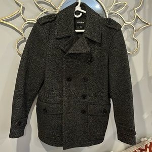 Express Men Wool Peacoat size XS
